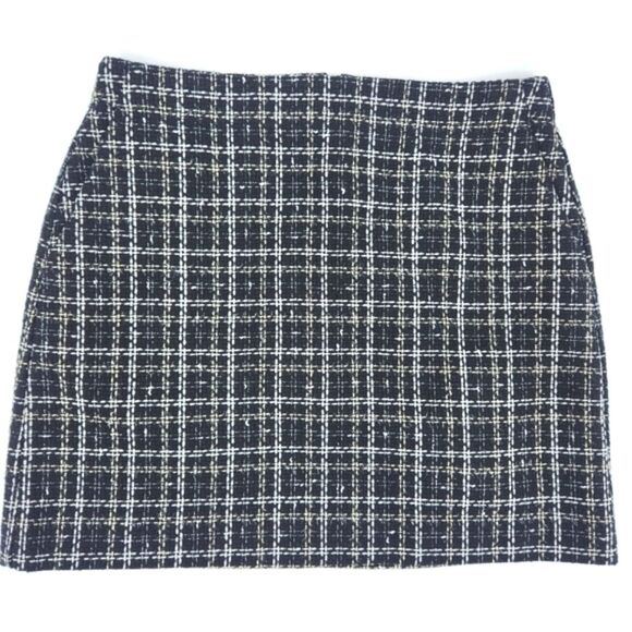 LOFT Shimmer Tweed Mini Skirt Women Size 8 Metallic Holiday Party Retro Glam - Picture 1 of 9